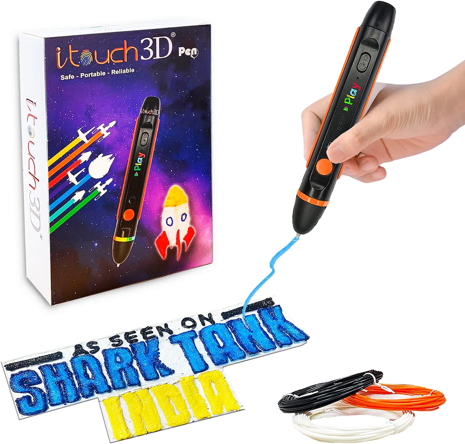 WOL3D I Touch Play 3D Pen for 3D Printing with Speed Control, Advanced Temperature Regulation, OLED Display & Ergonomic Design – Compatible with Variety of Filaments for Creative DIY, Art.
