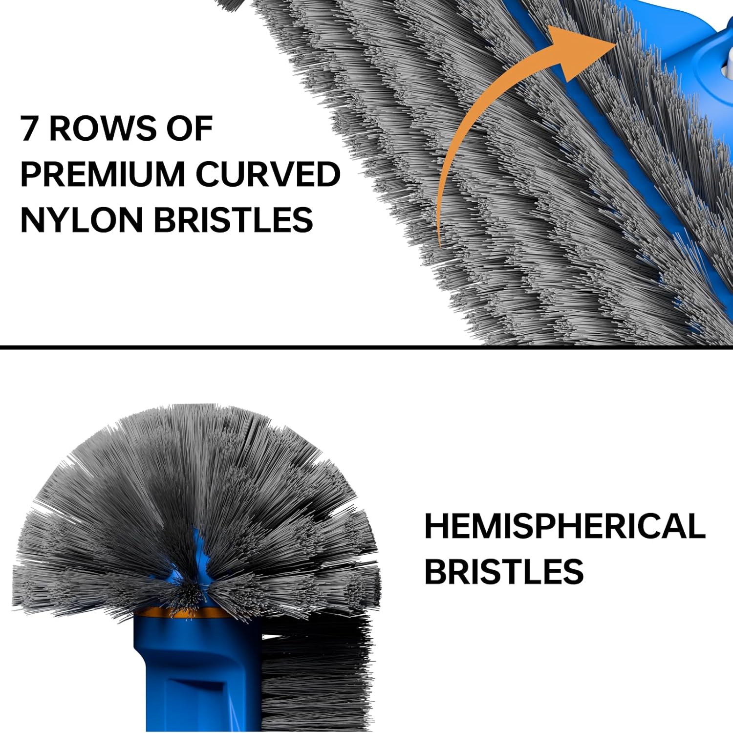 Sepetrel Deluxe Swimming Pool Cleaning Kit Including Half-Deep Fine Mesh Pool Leaf Skimmer Net,12" Round Pool Brush Head & 70.5" Pole, for Above Ground Pools,Ponds,Spas,Hot Tubs - Image 2