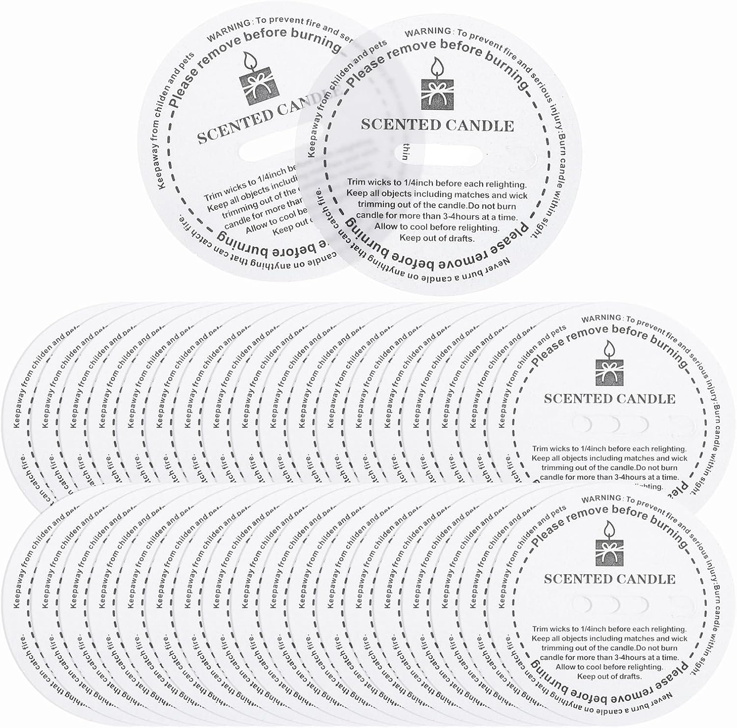 MECCANIXITY 30 Pcs Candle Dust Covers, 5.5cm/2.2" Round Printed Translucent Candles Drip Protectors Lid Accessories Candle Pattern for Craft Fragrance Making Jars Boxes Packaging