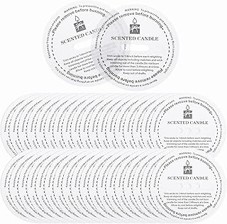 MECCANIXITY 30 Pcs Candle Dust Covers, 5.5cm/2.2" Round Printed Translucent Candles Drip Protectors Lid Accessories Candle Pattern for Craft Fragrance Making Jars Boxes Packaging