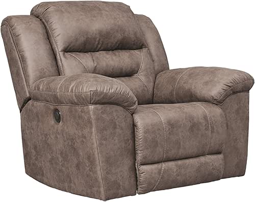 Signature Design by Ashley Stoneland Modern Power Recliner with Gentle