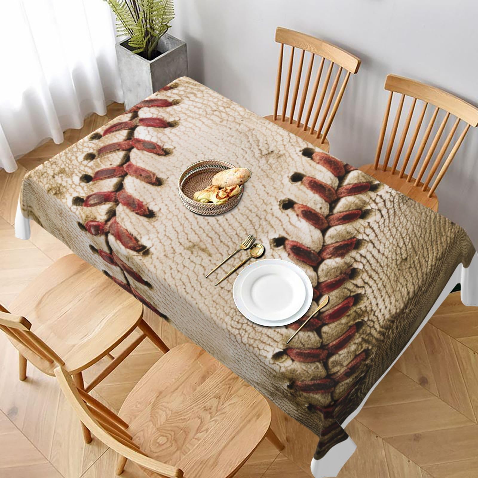 WPKJU Baseball 1 Printed Tablecloth 60x90 in Water Resistant Table Cover Washable Rectangle Table Cloth for Dining Tables