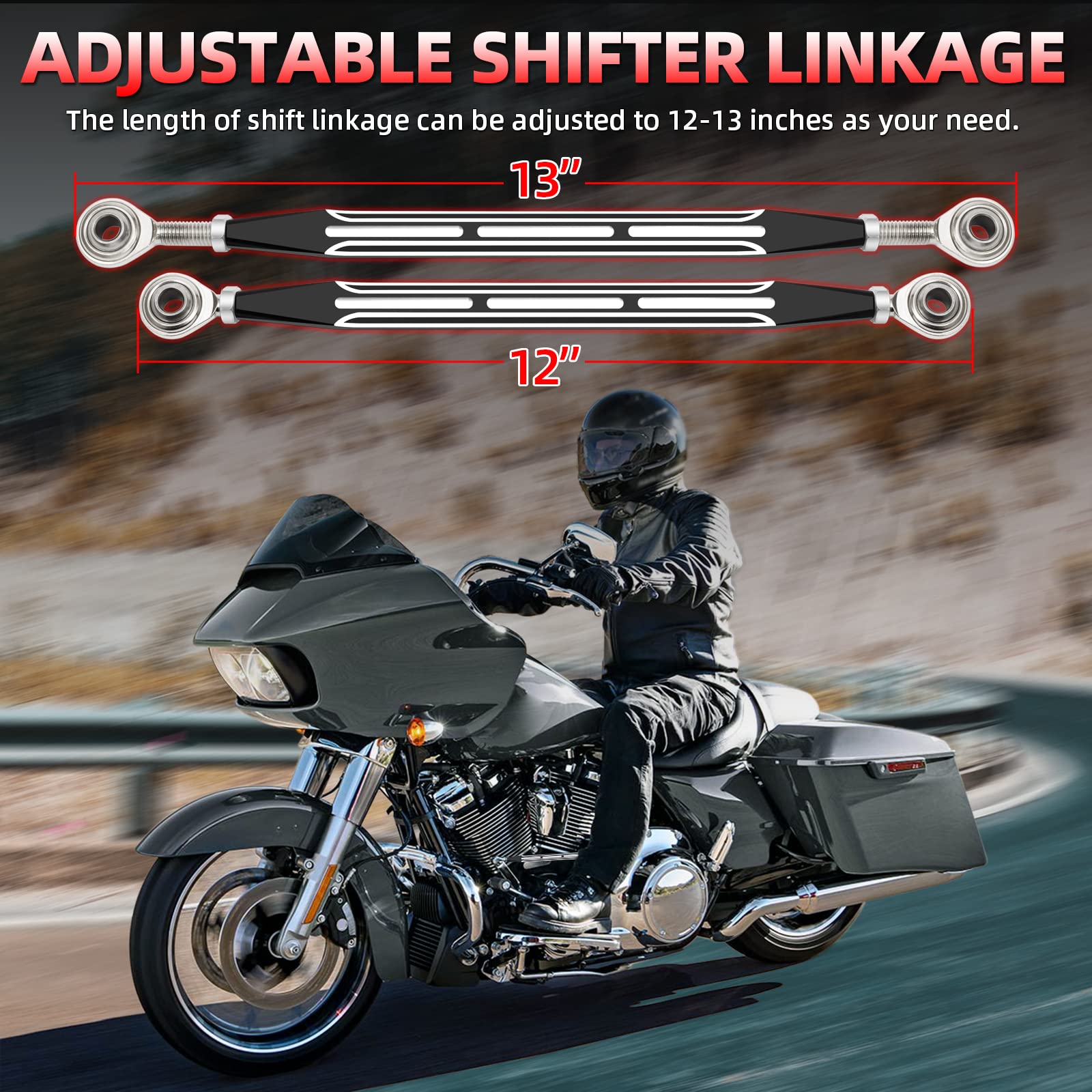Amazon | Amazicha ブラック ギアシフトリンケージ ハーレーツーリング