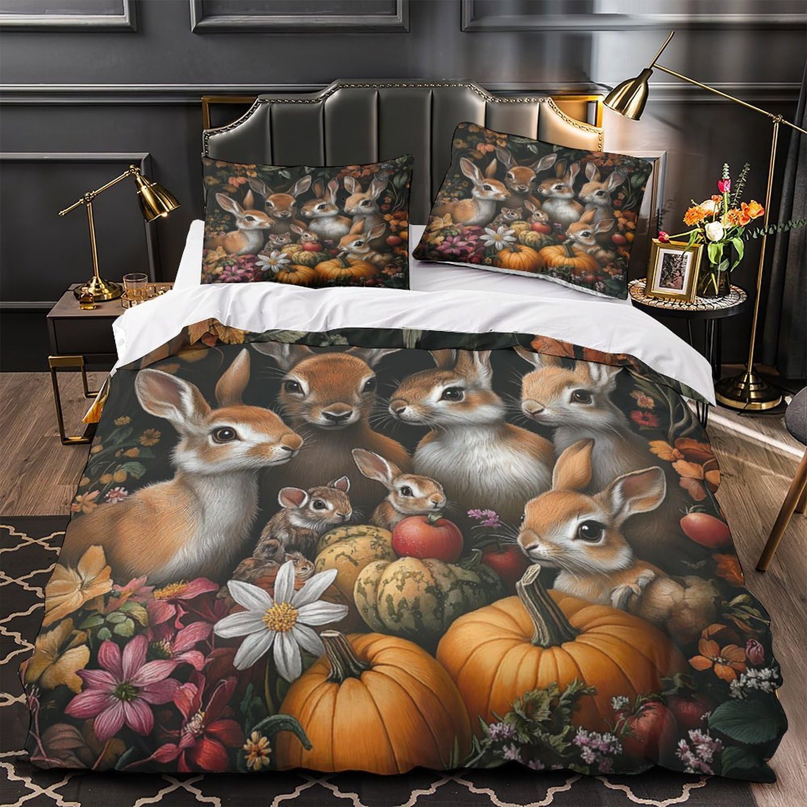 Housse de couette automne 220x240cm pour transformer la chambre en cocon douillet