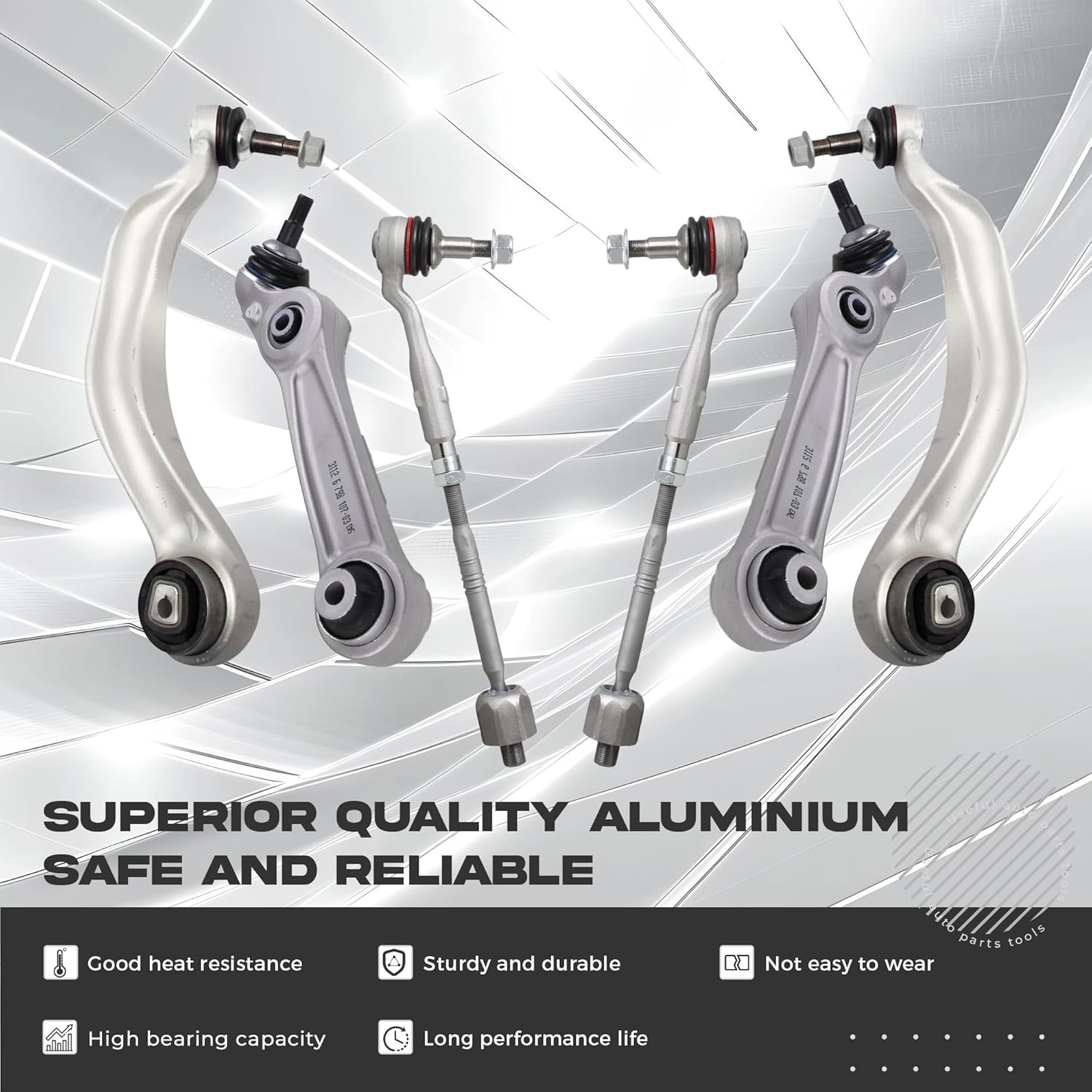 Front Upper and Lower Control Arm Kit Compatible with BMW 5 7 Series BMW 750i 535i GT 550i GT 740i 740Li 750Li 760Li Alpina B7 B7L Suspension Kit with Ball Joints Sway Links & Outer Tie Rods