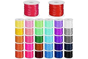 32 Rolls Lanyard String 0.1 Inch Wide, 65.6 Feet Long for Bracelets Jewelry Making