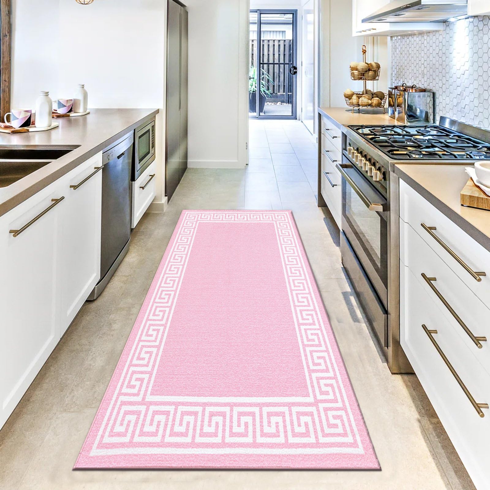 renoazul® Carpet Runners for Hallways Non-Slip Long & Wide Heavy-Duty Plain | 80 x 300 cm Super Absorbent Indoor Stair Carpet and Kitchen Anti-slip Floor Mats - Greeky Rug - Grey & Black — view 161