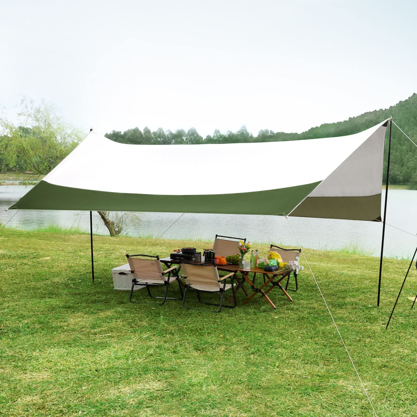 MATEPROX Waterproof Camping Tarp, 14.4 * 14.4ft Tent Hammock