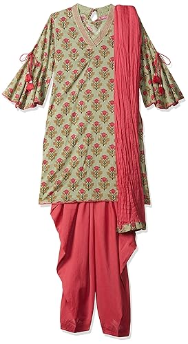 Girls' Straight Regular Fit Salwar Suit Set