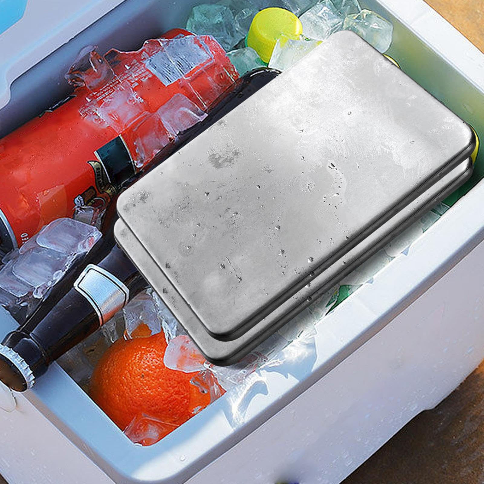 Lunch Kühlakkus 2er Set kleine Edelstahl Kühltrays wiederverwendbar