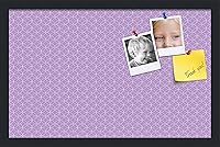 Vista 267 de PinPix Tablero de anuncios de corcho de 20 x 14 pulgadas. Este tablero decorativo enmarcado viene con diseño de círculos B W y un marco negro