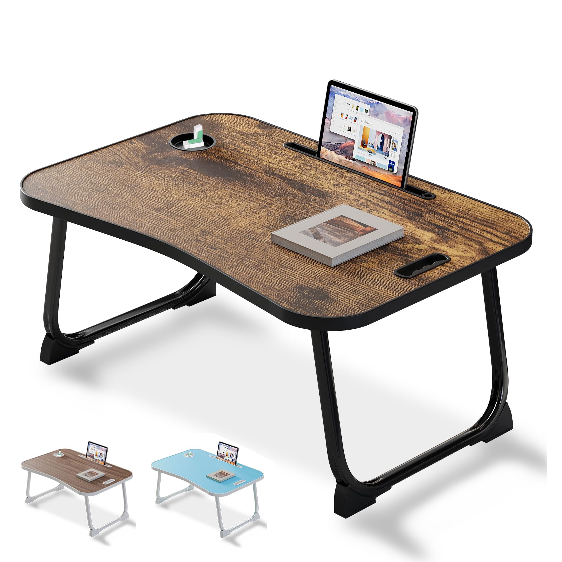 Weiqile Yellow Laptop Bed Desk, Lap Desk Breakfast Tray Table For Home And Office,Eating, Reading, Writing On Bed, Sofa,Laptop Stand For Bed (Yellow)