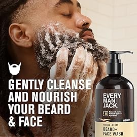 Every Man Jack Beard + Face Wash - Vanilla & Cedar Fragrance - Cleans & Softens Your Beard and Skin - Naturally Derived w/Aloe and Glycerin- 6.7 fl oz - 2 Pack