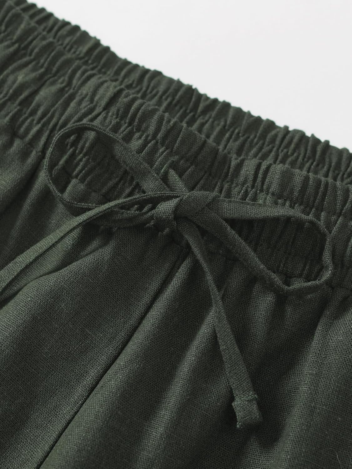 Weinteeレディースぺティートリネンカプリパンツポケット付きカプリパンツ