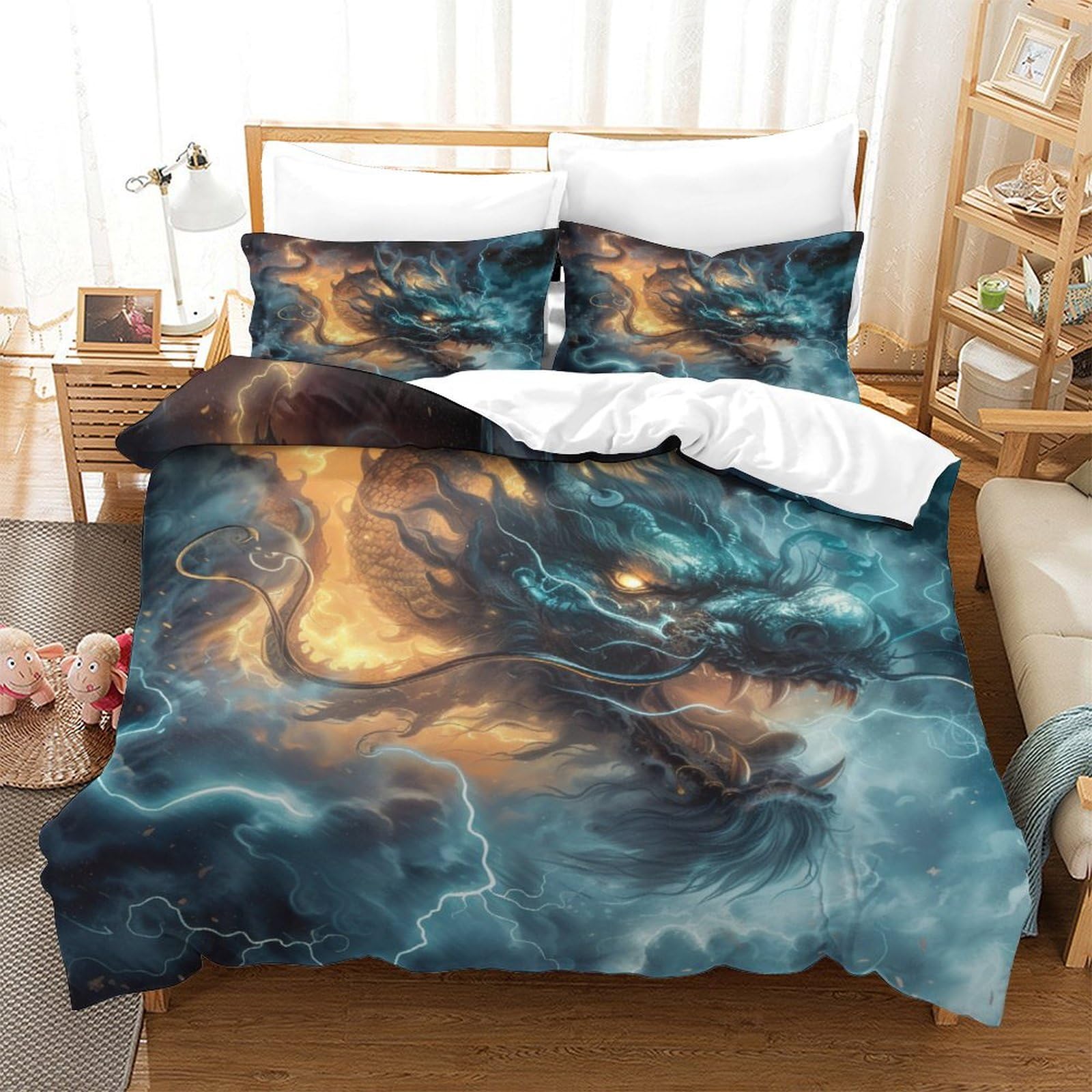 Housse de couette dragon 3D pour transformer votre chambre super king en cocon