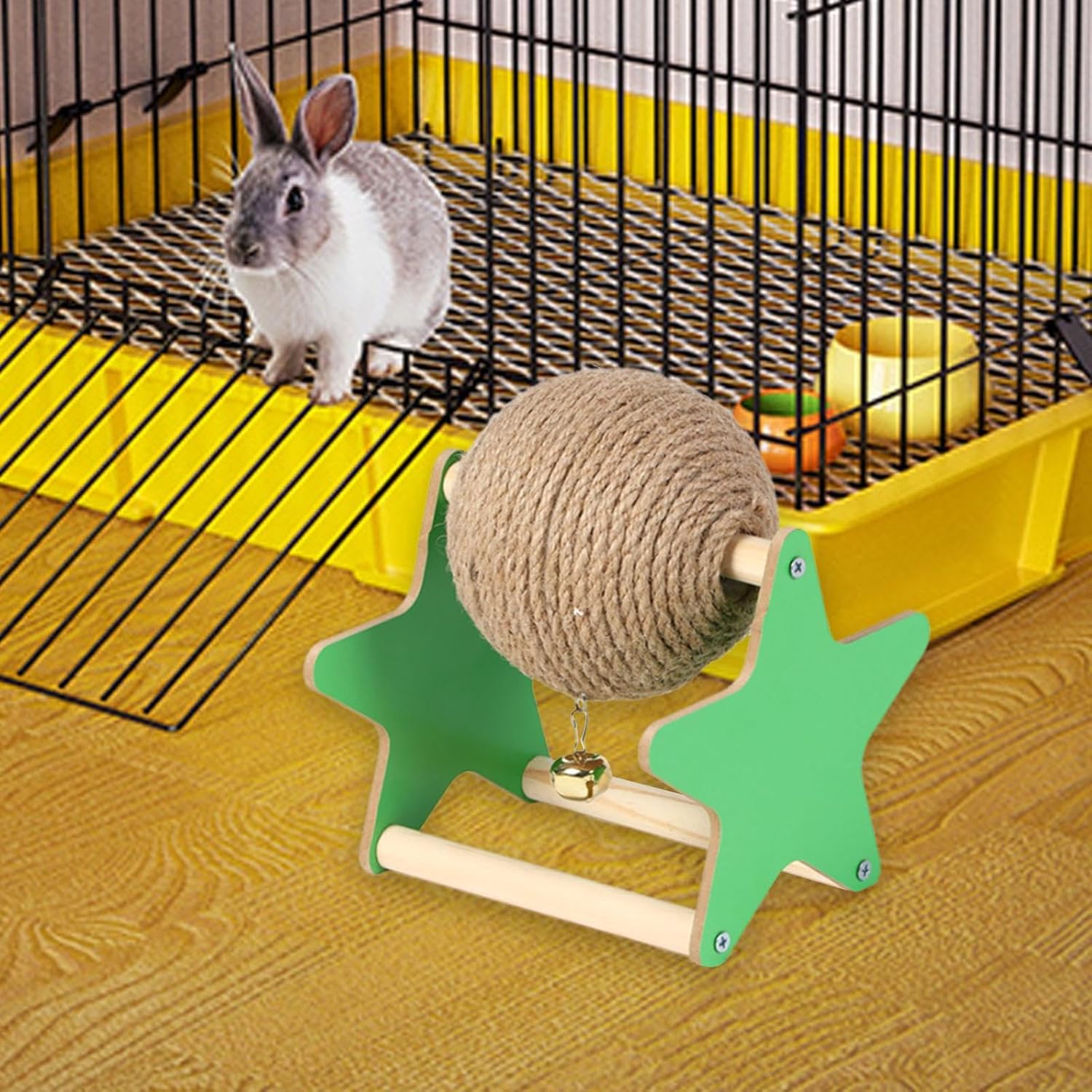 review Wood Sisal, Cat Scratcher Toy, Cat Scratching Ball Toy, Interactive for Indoor Kitties to Grind Claws, Small