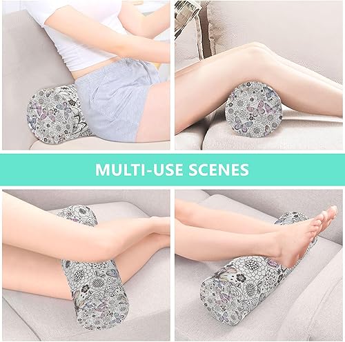Miniatura 7 de JUNZAN Flying Butterflies - Fundas de almohada de espuma viscoelástica para el cuello, almohadas redondas largas para cama para soporte de cuello,