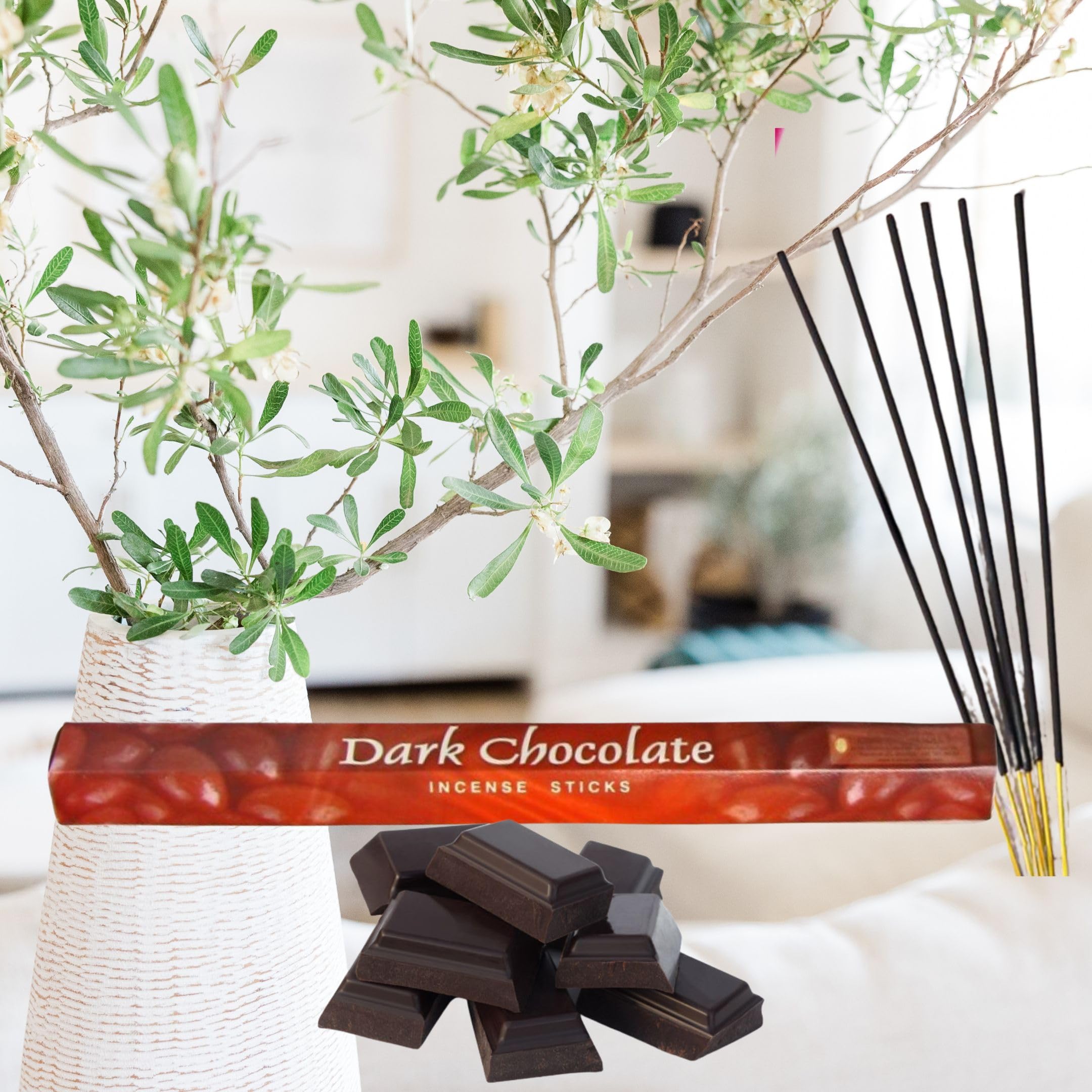 Fenny's Creations Black Krishan Dark Chocolate Incense Sticks – Premium Handcrafted Aroma Sticks For Home, Meditation & Relaxation – Long-Lasting Fragrance