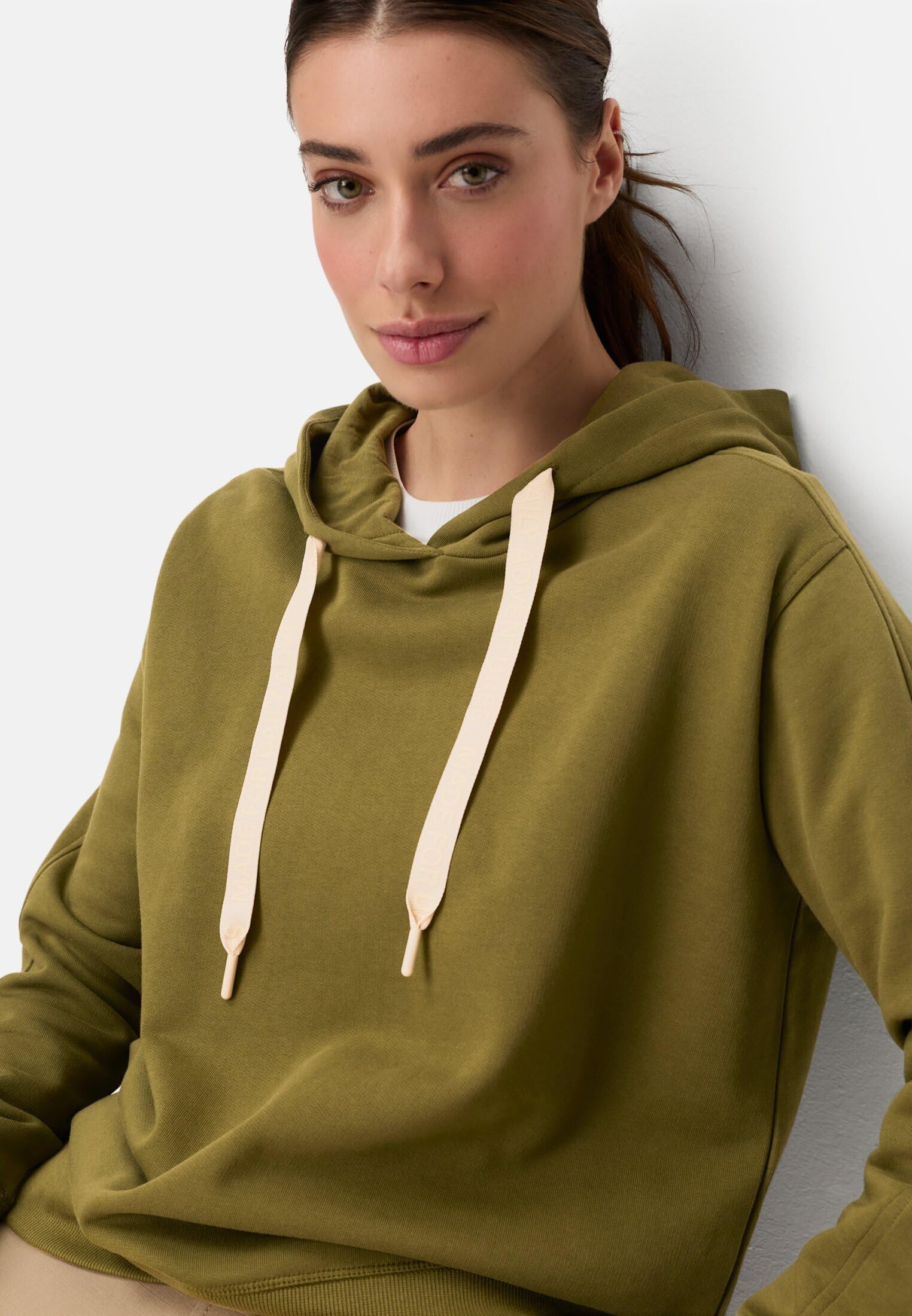 camel active Damen Hoodie aus Reiner Baumwolle