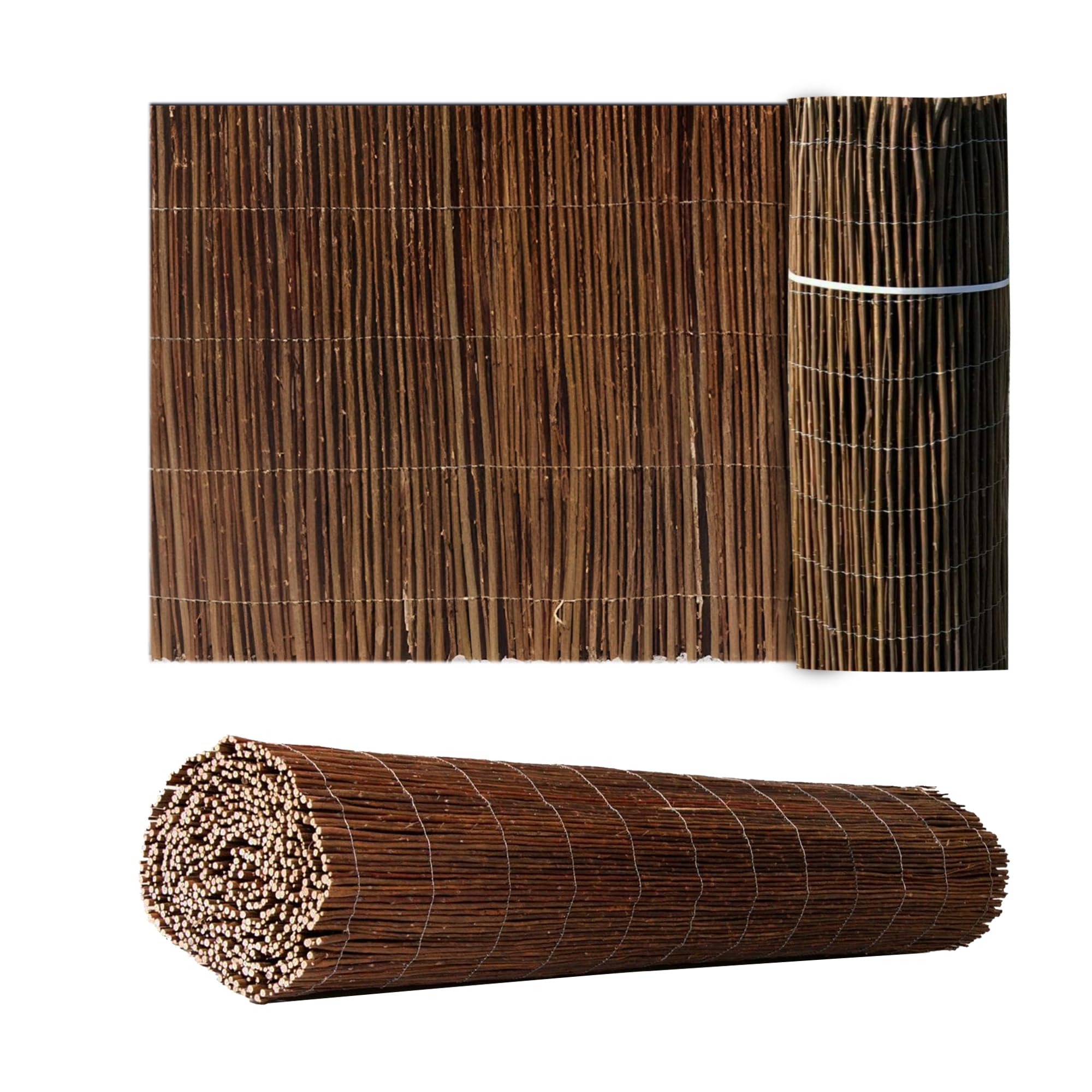 Willow Natural Garden Fence Panel Screening Rolls, Outdoor Privacy Fence Screen, Artificial Gardening Screening Willow Fencing, Privacy Border Wind & Sun Protection (1 X 3M)
