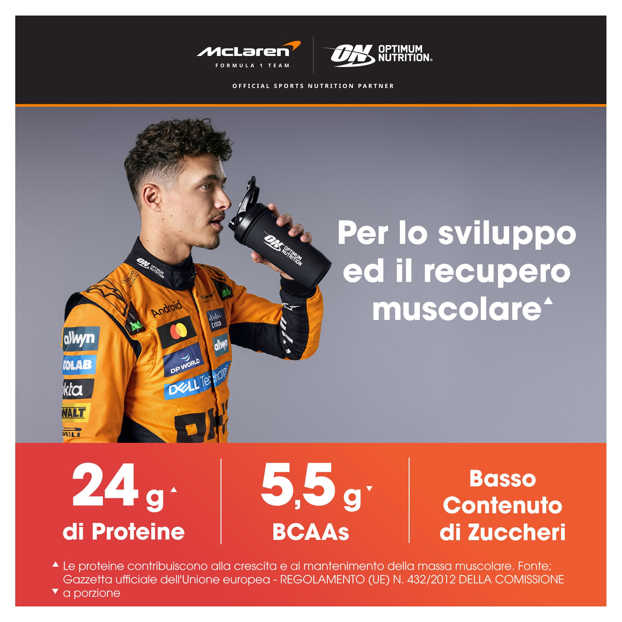 Optimum Nutrition Gold Standard 100% Whey, Proteine in Polvere, Gusto Gelato alla Vaniglia, 4.53kg, 151 Porzioni
