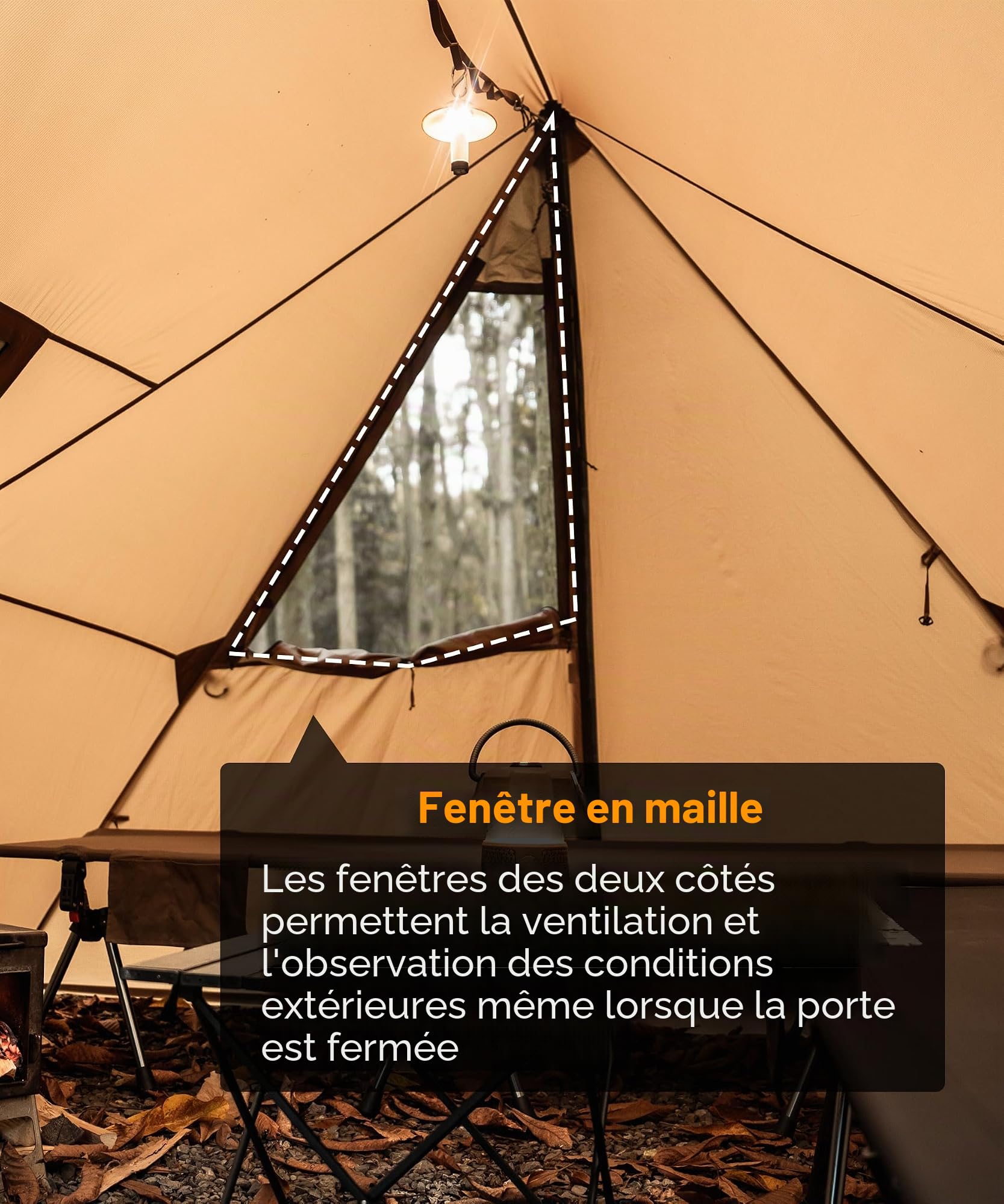 OneTigris ASH Canopy Tente de camping 2 à 4 personnes étanche 3000 mm Coupe-vent Grande tente chaude pour l'hiver Hamac Tente d'extérieur Tente de voiture Petite taille une fois pliée