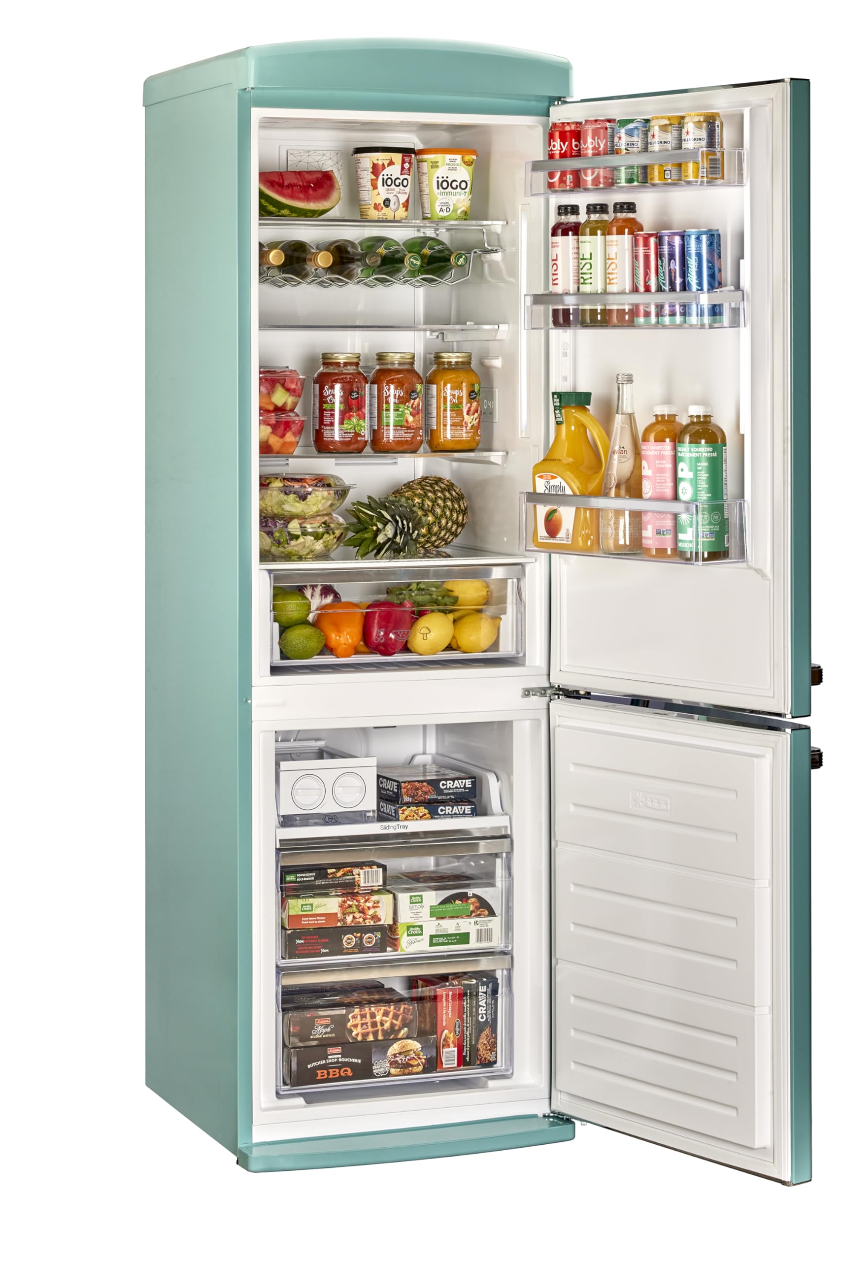 Unique Appliances Classic Retro 12 Cu.Ft. Bottom Freezer Refrigerator In Ocean Mist Turquoise on Fridge.com - View 3