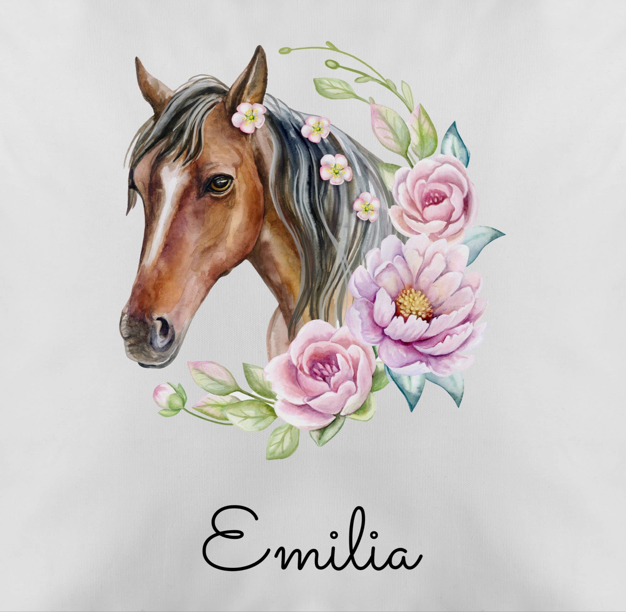 Personalisiertes Pferdekissen 50x50 Cm – Mit Namensdruck, Pink, Geschenk Für Pferdeliebhaber
