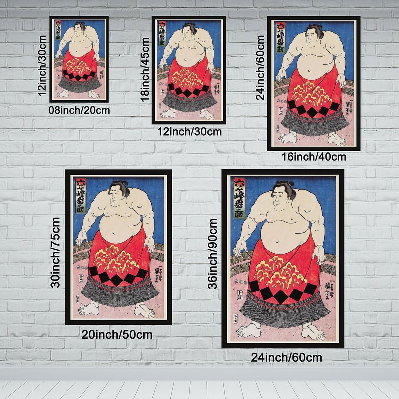 ELKPDOE Poster su tela giapponese Sumo Wrestler di Kuniyoshi Utagawa