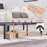 Vista 5 de VECELO - Marco de cama de plataforma de metal de 14 pulgadas, láminas de acero resistentes/Base de colchón de fácil montaje/No necesita somier