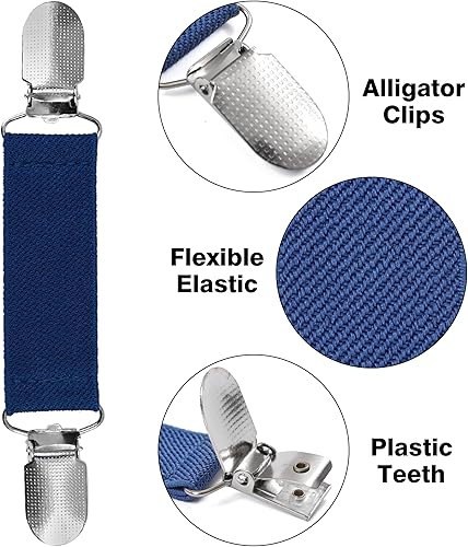 Miniatura 3 de Ruisita 12 clips de vestir de acero inoxidable con clip elástico para ropa, guantes