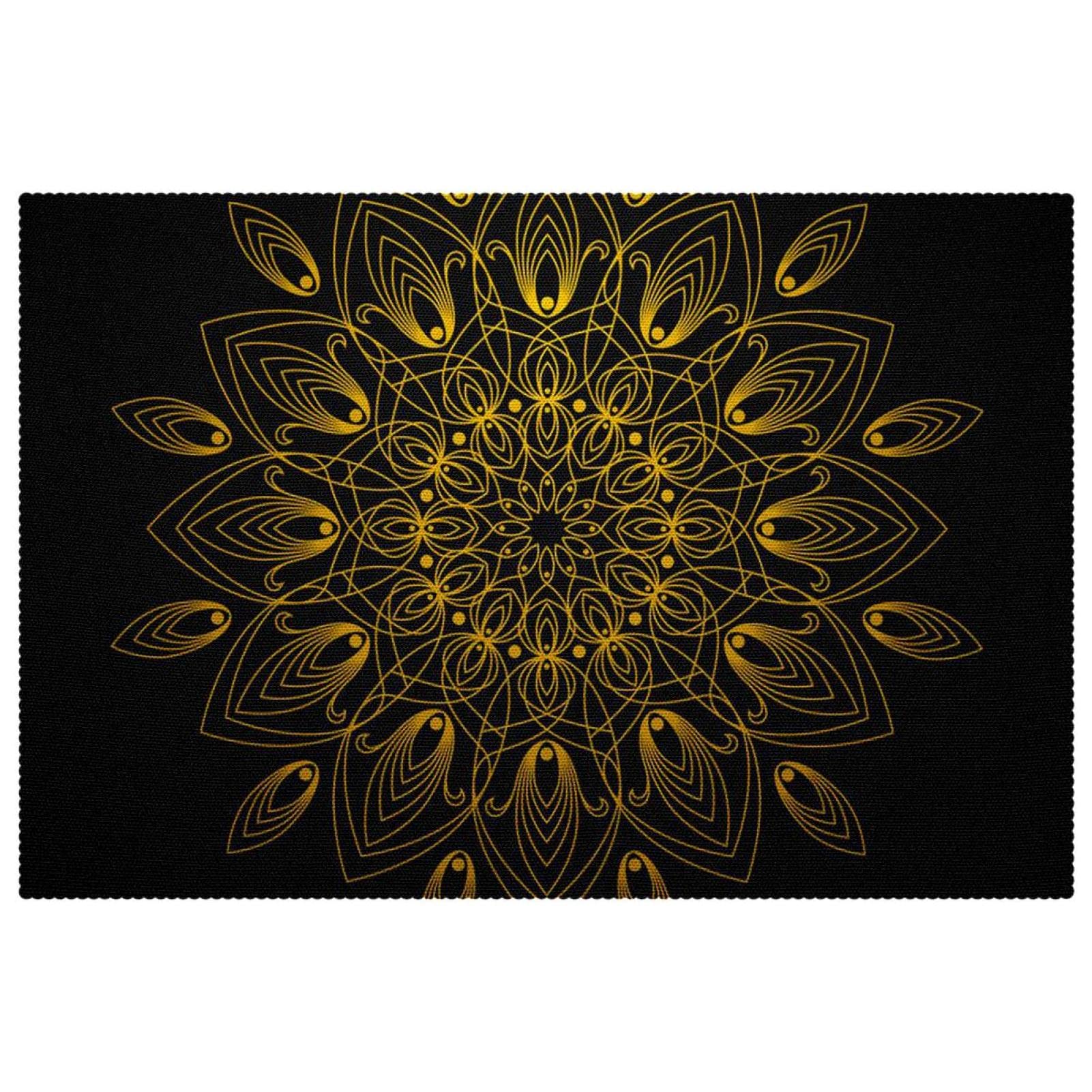 Set de table mandala doré pour décoration de table conviviale lors des repas de famille