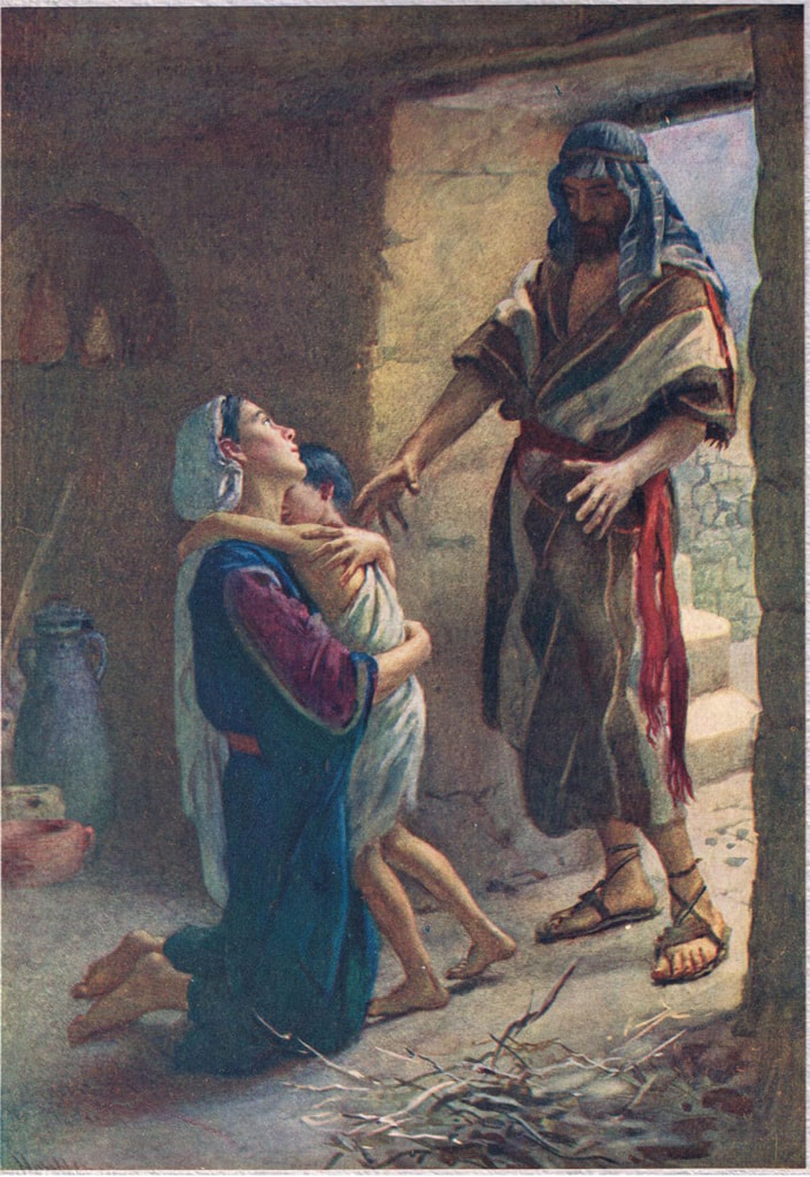 ARTXLXXBN Famous Prints Artwork Pictures Poster Painting Art the Widow of Zarephath by Harold Copping Artwork Landscape Pictures for Home Decor 60x90cm