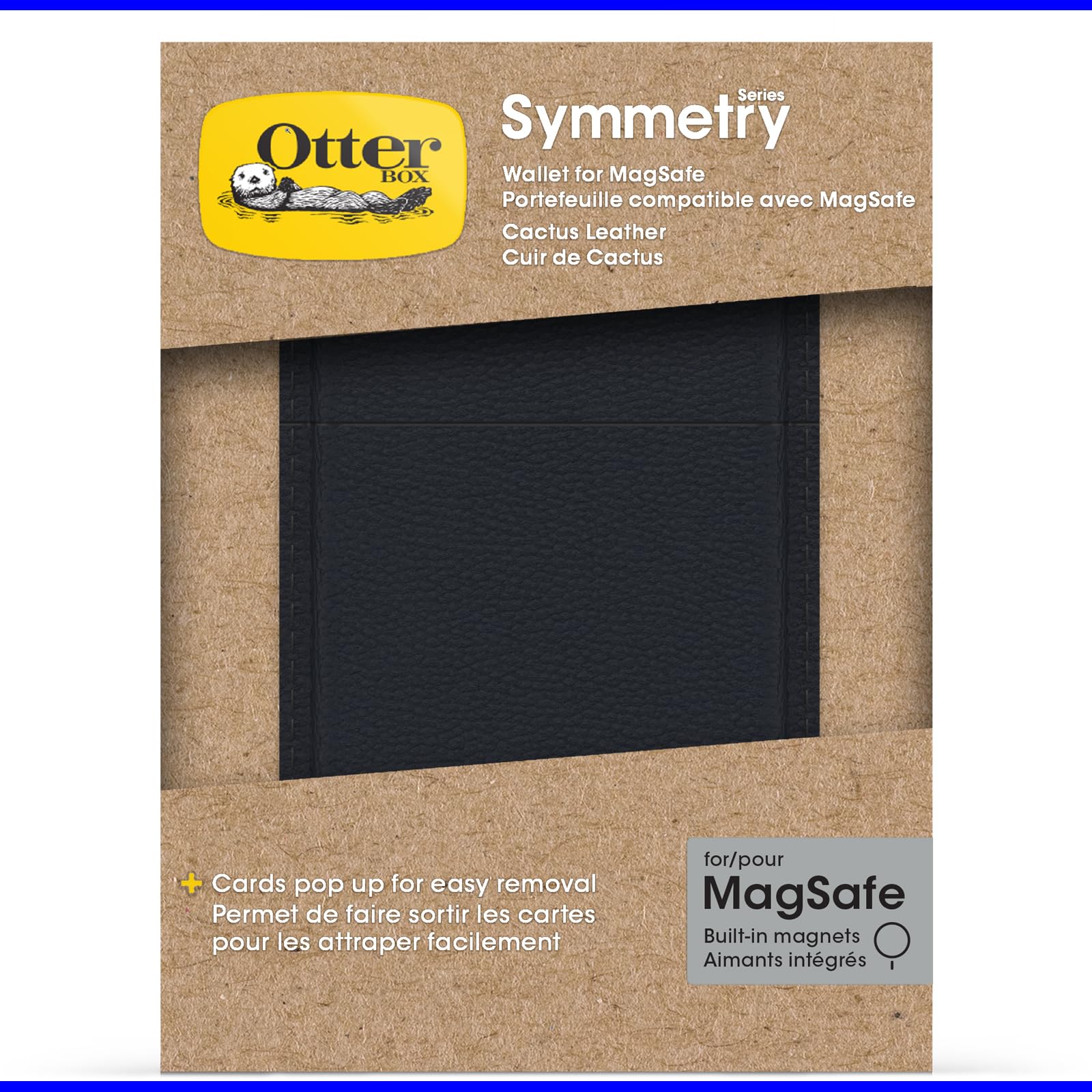 OtterBox-portemonnee Symmetry Cactus Leather MagSafe Wallet, Soft-Touch- portemonnee met 2-3 kaartsleuven voor kaarten, sterke magnetische uitlijning en bevestiging MagSafe, Roze