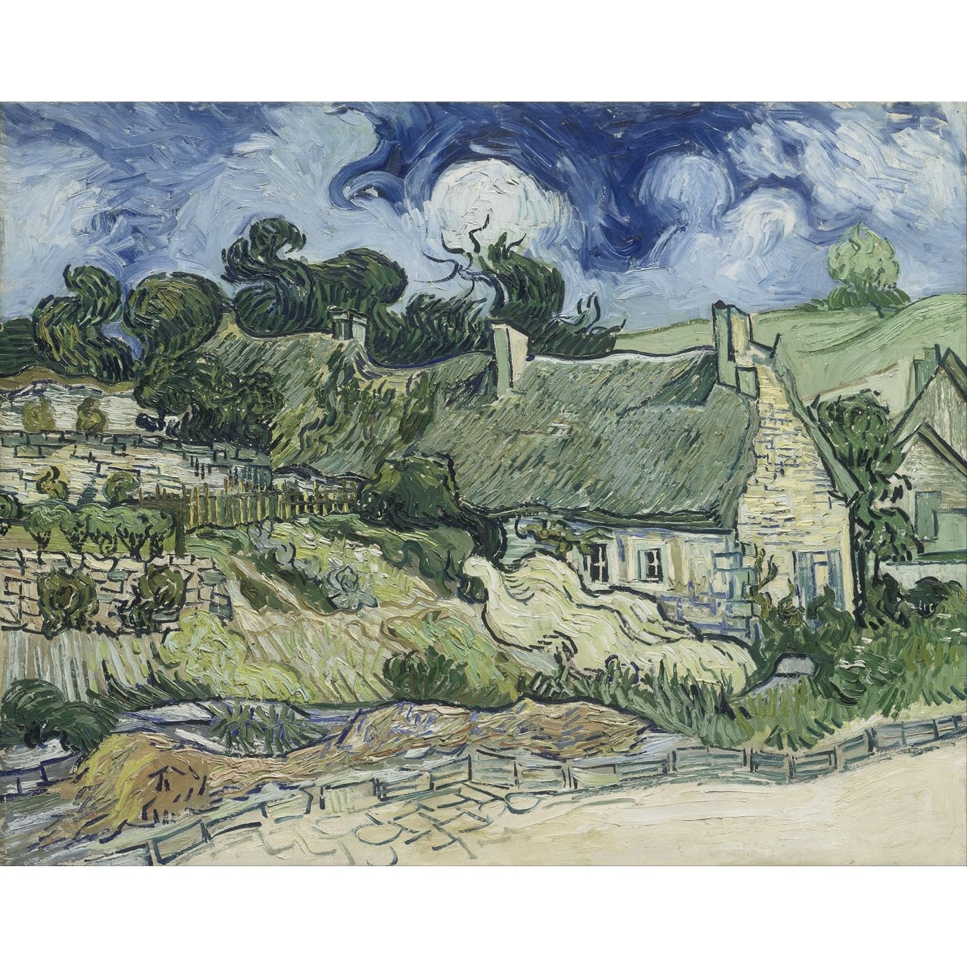 Van Gogh Cottages au chaume tableau toile pour sublimer mur blanc chambre - 2