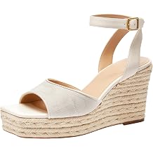 Coach Womens Signature C Espadrille Wedge, Chalk, 11