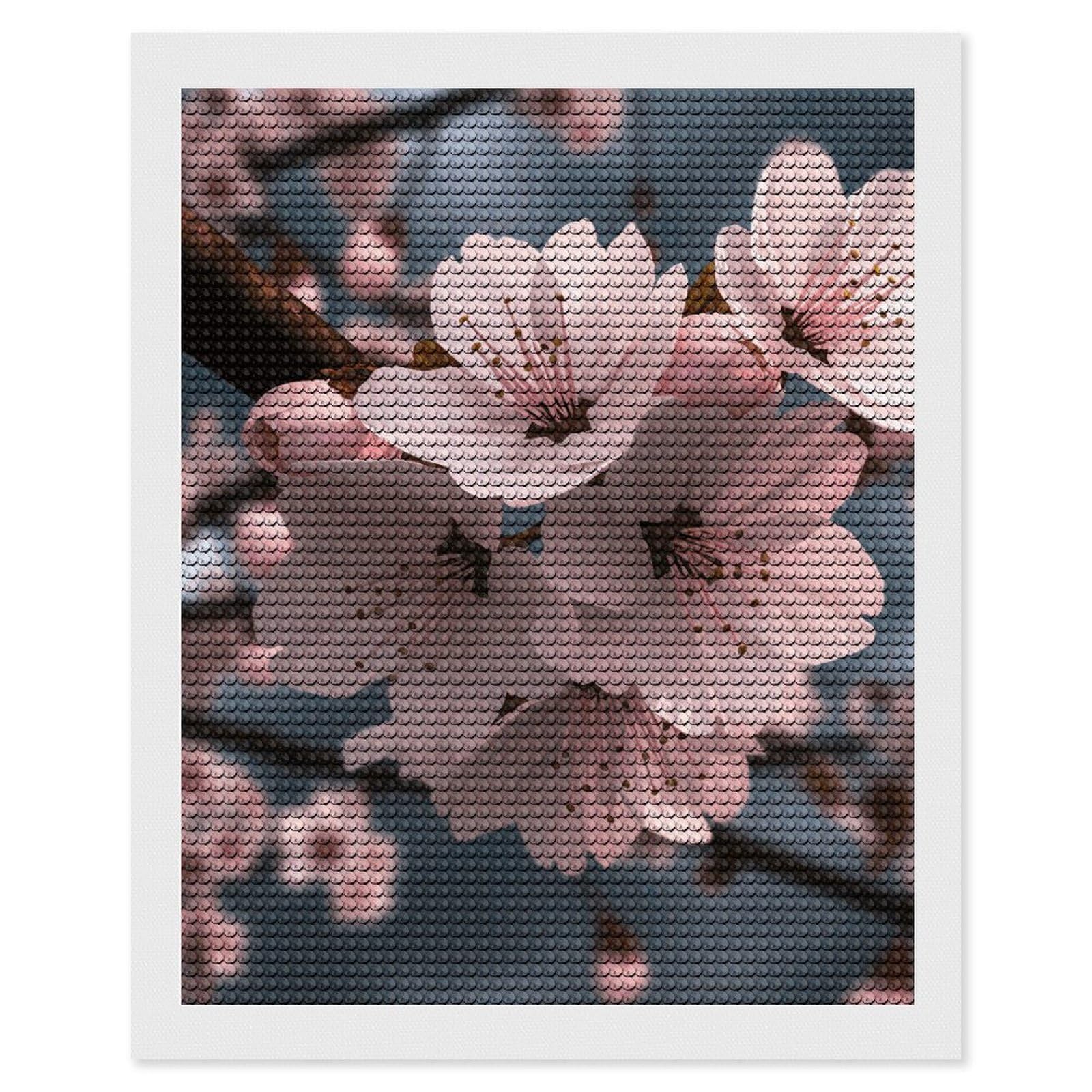 NONHAI Diamond Painting Kits for Adults - DIY Diamond Art Kits for Beginners - Full 5D Paint Drill Diamond Dots Paintings- Cherry Blossoms Diamonds Pictures Gem Art and Craft Wall Decor 16"x20"