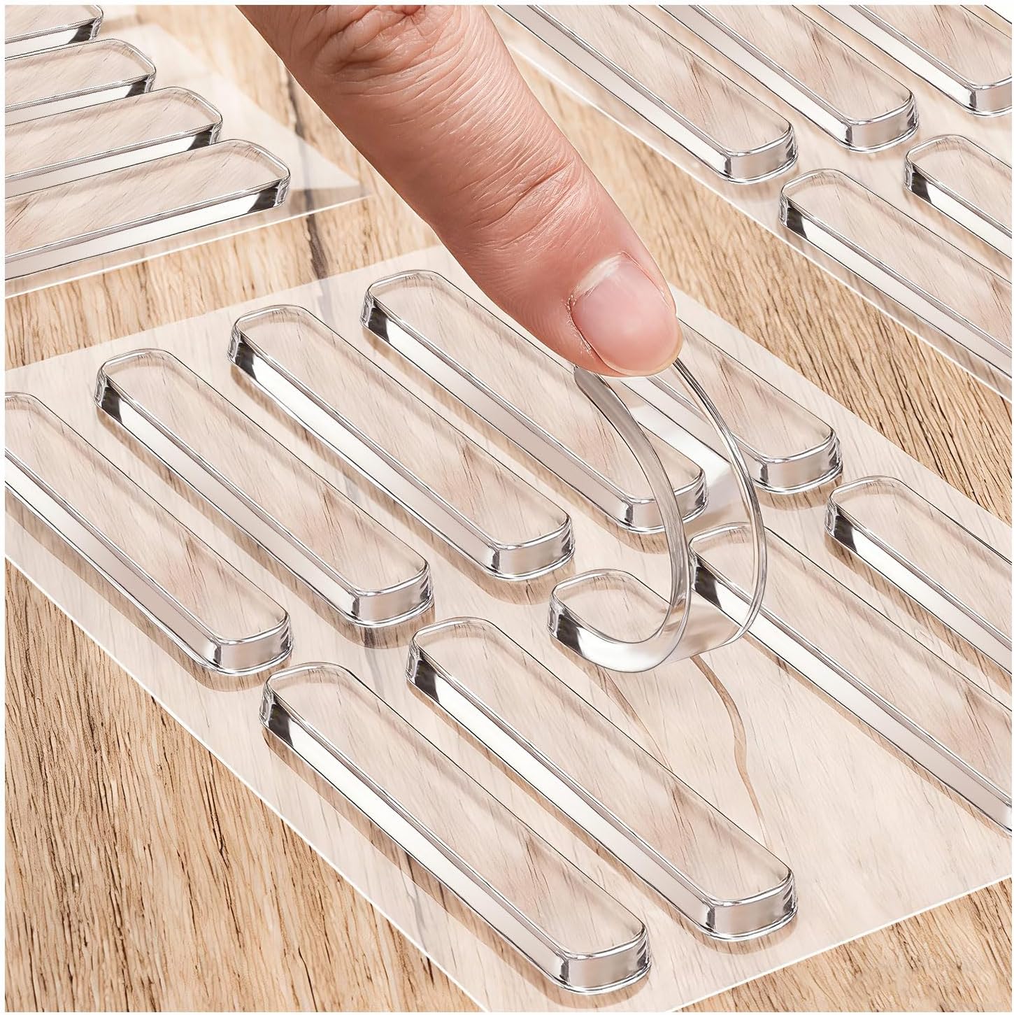 Cabinet Door Bumper, 4 Sheets 40Pcs Self Adhesive Rubber Bumpers Stripes Glass Table Top Anti Slip Pads Cabinet Bumpers Clear for Sound Dampening Buffer Pads