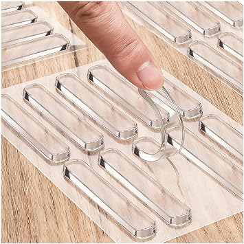 Cabinet Door Bumper, 40Pcs Self Adhesive Rubber Bumpers Stripes Glass Table Top Anti Slip Pads Cabinet Bumpers Clear for Sound Dampening Buffer Pads