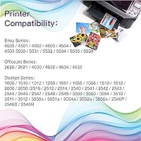 Vista 2 de Ubinki Cartuchos de tinta negra HP 61 remanufacturados de repuesto para HP 61XL 61 XL tinta tricolor para Envy 4500 4502 5530 5534 5535 Officejet