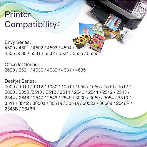 Miniatura 2 de Ubinki Cartuchos de tinta negra HP 61 remanufacturados de repuesto para HP 61XL 61 XL tinta tricolor para Envy 4500 4502 5530 5534 5535 Officejet