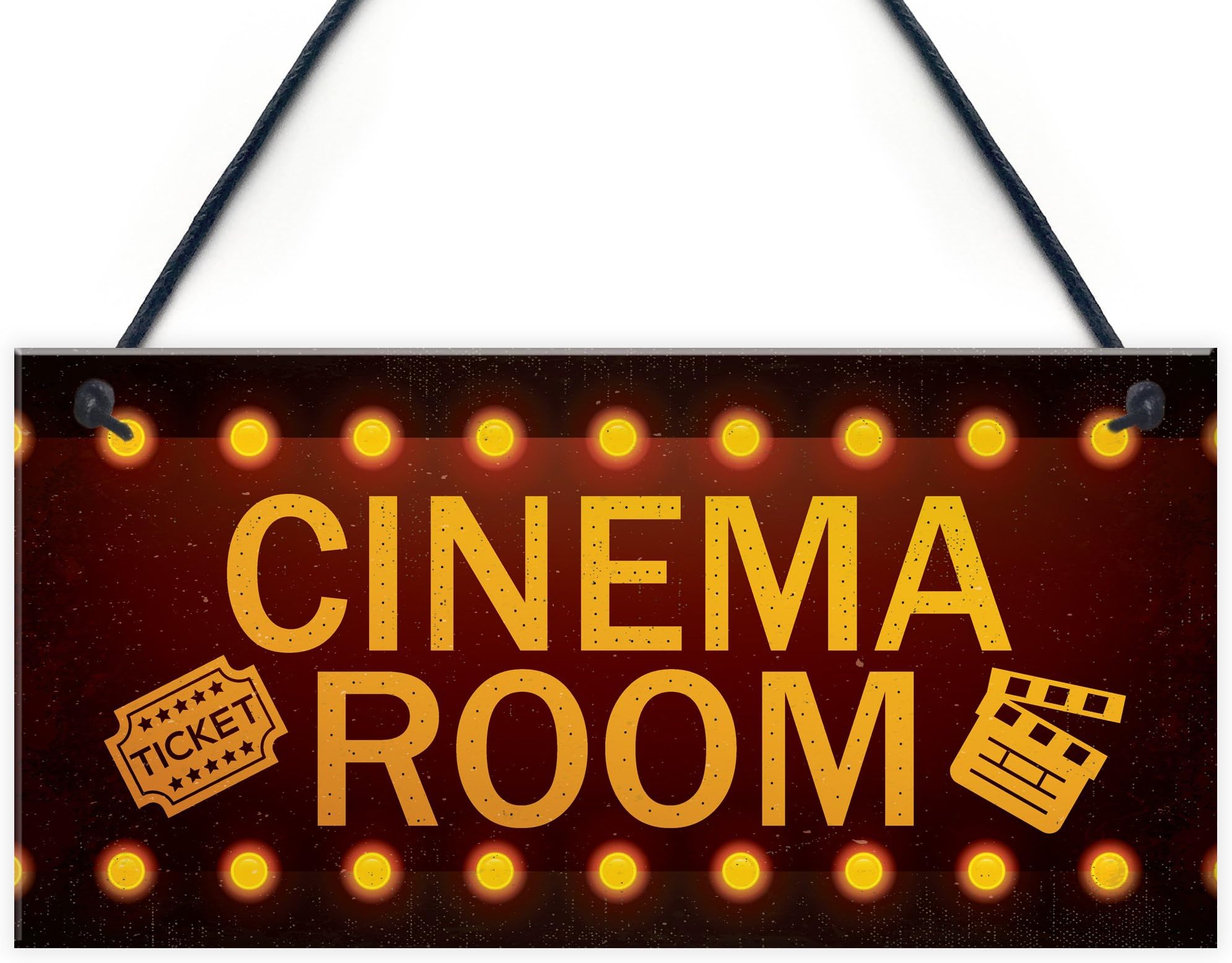 RED OCEAN Cinema Room Home Theatre Gift For Mum Dad Man Cave Den Family Room Wall Plaque Gift