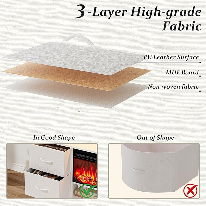 BREEZEHEAT Chimenea Eléctrica con Mueble TV 43 Pulgadas Blanco miniatura 7