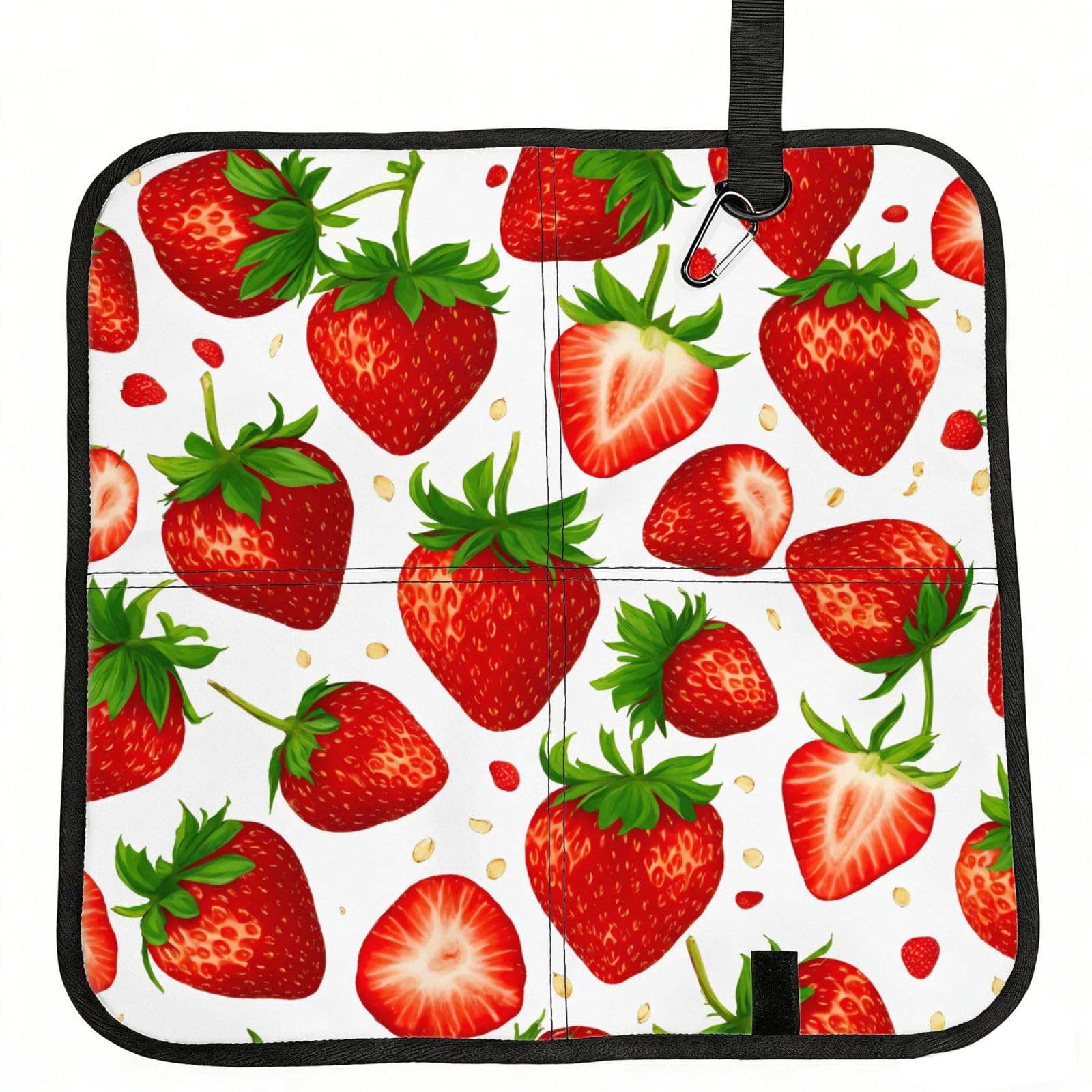 PPHGUT Strawberry Print Foldable Seat Cushion Waterproof Portable Chair Pad Travel Outdoor Picnic Camping