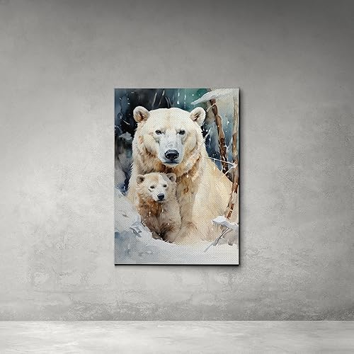 Miniatura 5 de Fox Mother Cub Print, In The Style Of Stencil,Based, Kids Wall Art, Kids Wall Art Display, Mom And Baby Animal Art Print, Decor Canvas, Home Decor