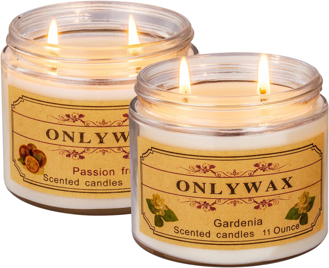 Scented Candles, 2 x 11-Ounce Vanilla Fragrance Big Eco-Friendly Pure Soy Wax Travel Tins Candle, 2-Pack Gift Set