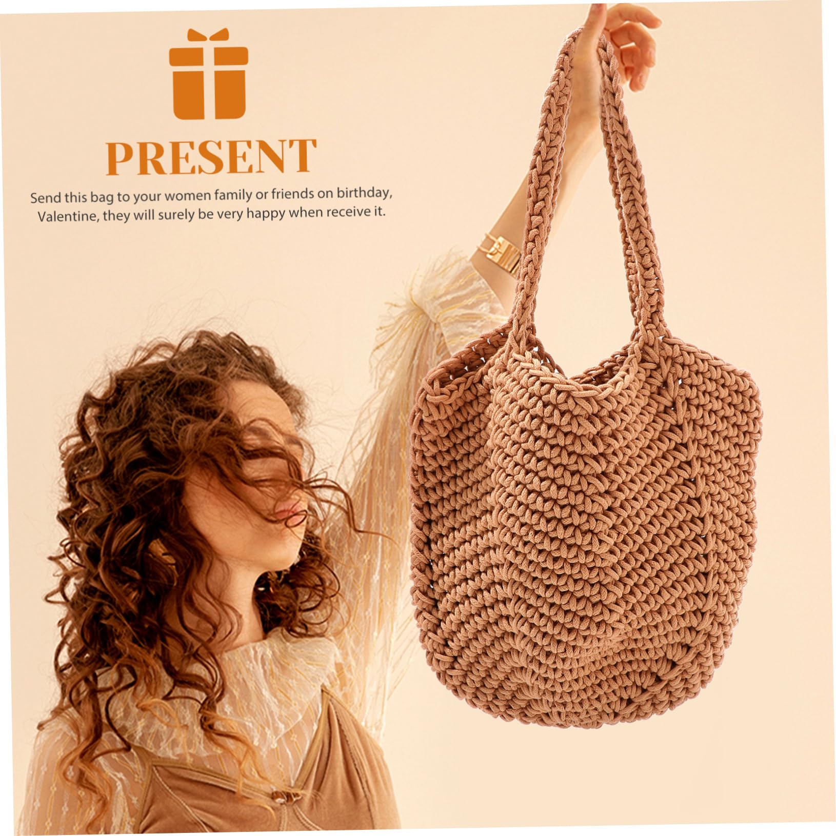 BESPORTBLE Borsa Tote Donna in Corda di Cotone Borsa da Spiaggia Grande Capacità Design Intrecciato Spalla