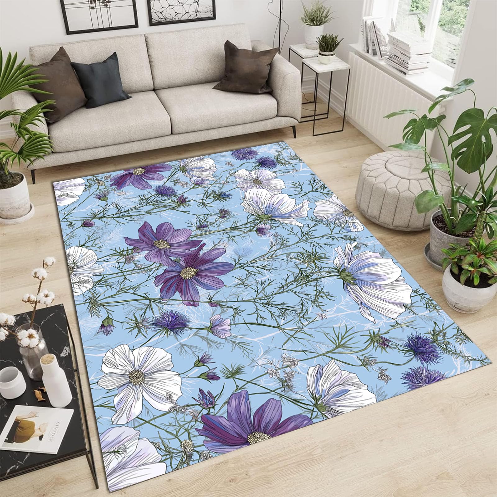 Tapis lavable en machine pour chambre d'enfant antidérapant et facile à nettoyer