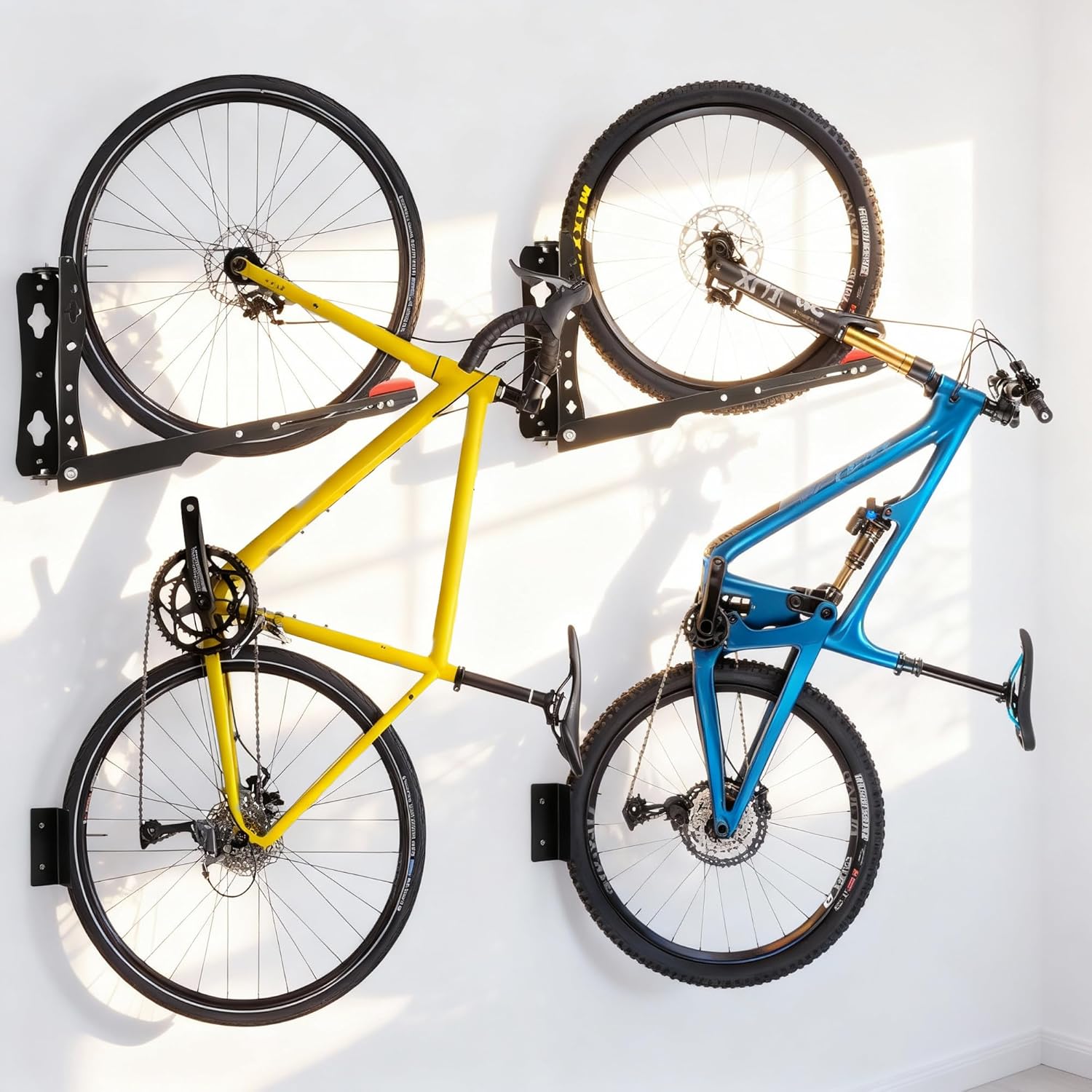 Vertical Bike Floor Stand-Freestanding Indoor Bike Storage Rack Upright Bicycle Floor Stand Adjustable Height, Indoor Bike Holder for Garage & Apartment - for Wheels Sizes up to 29"