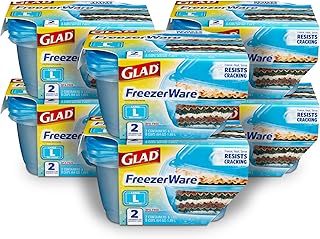 Gladware Freezerware Food Storage Containers, Large Rectangle Holds 64 O...